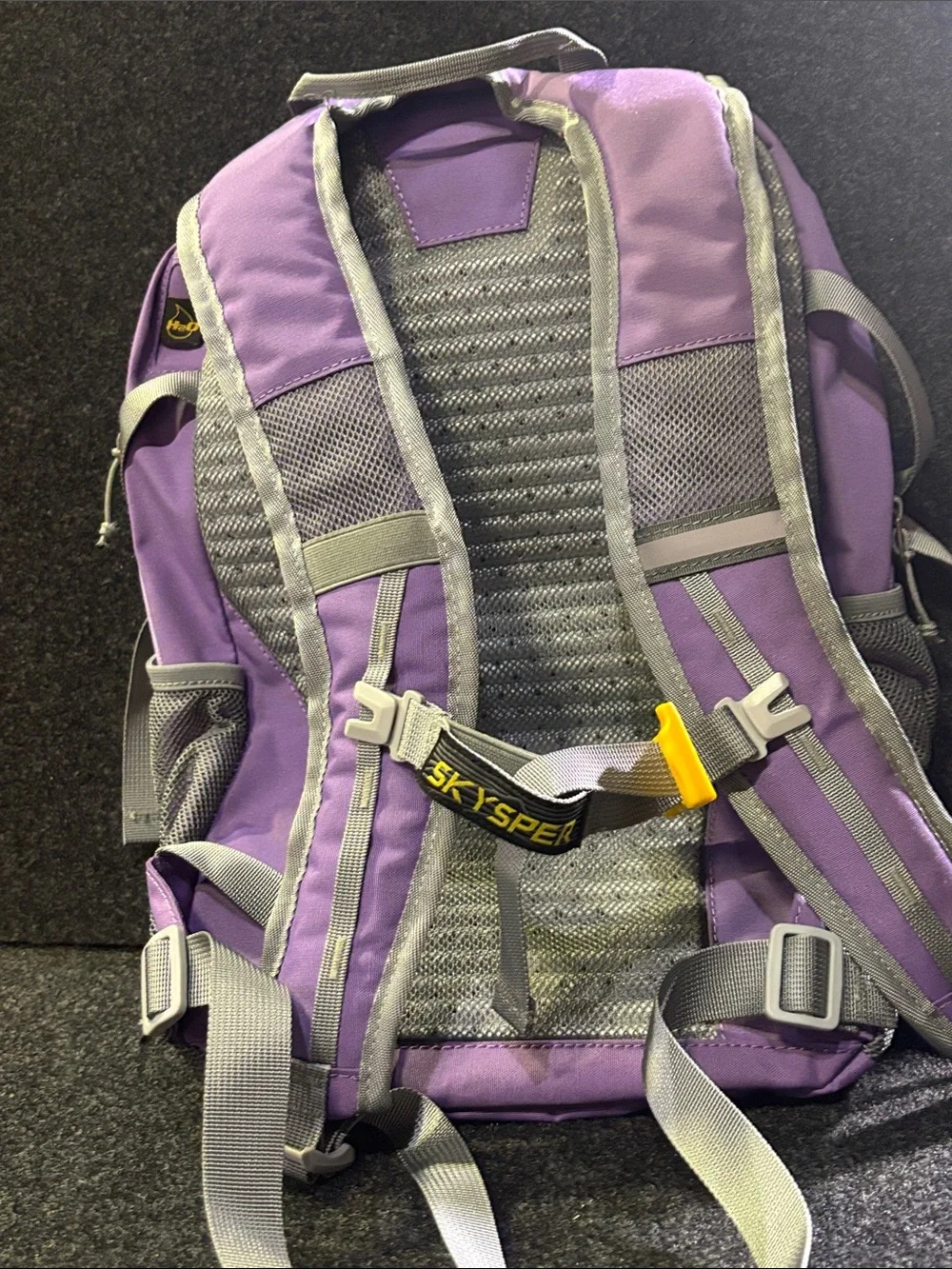 Purple unisex Daypack Backpack with Yellow Accent